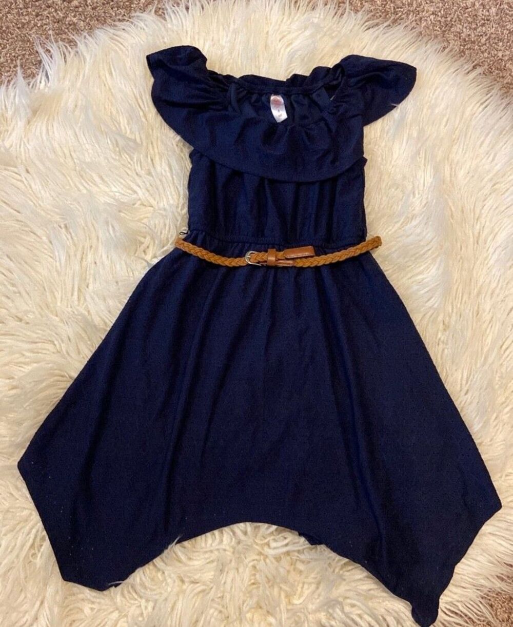 Girls size 6 Justice navy lace style Spring Summer dress